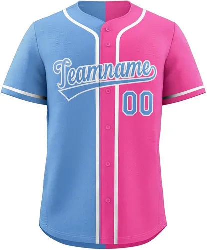 Miniatura 21 de Camiseta de béisbol dividida personalizada con botones y número de nombre cosido personalizado para hombres/mujeres/niños