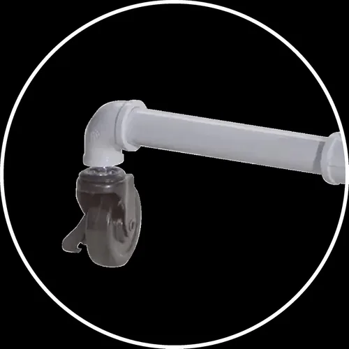 Miniatura 6 de Econoco Pipeline - Perchero de 4 vías, altura ajustable de 48 a 72 pulgadas, perchero con ruedas con 4 brazos, color blanco brillante