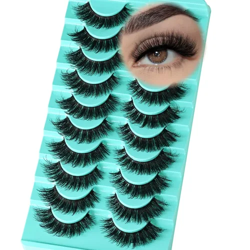 Miniatura 12 de APCYUST Pestañas postizas Wispy, pestañas naturales de visón, tiras de pestañas de visón, aspecto natural, pestañas falsas semi-Wispy, paquete