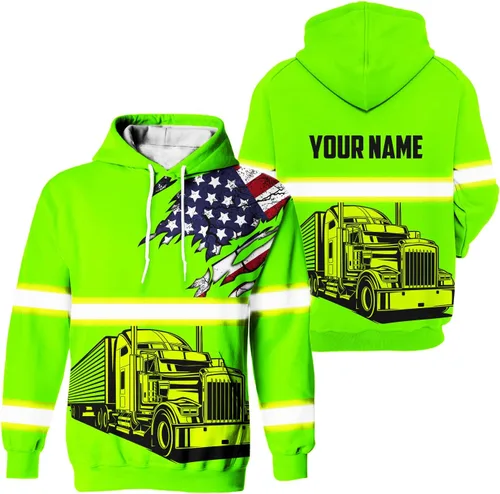 Miniatura 13 de Sudadera con capucha de alta visibilidad para hombres - Colección de trabajos con nombre personalizado Clase 3 Ropa de trabajo reflectante