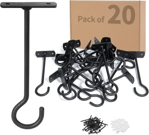 Miniatura 22 de Ganchos colgantes de metal para plantas, 6 pulgadas, paquete de 4 ganchos decorativos de pared para colgar linternas, comedero de pájaros, cesta