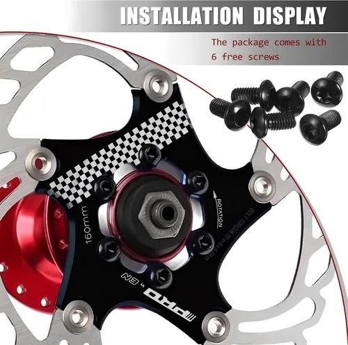 Miniatura 6 de BUCKLOS IIIPRO 140mm 160mm 180mm 203mm Rotor de Freno de Disco de Bicicleta Flotante con 6 Pernos, Rotores de Freno de Disco de Bicicleta de Acero