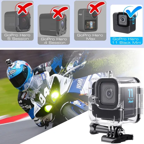 Miniatura 2 de HONGDAK Carcasa impermeable para GoPro Hero11 Black Mini, carcasa protectora de buceo de 169 pies para Hero 11 Mini funda de buceo subacuática
