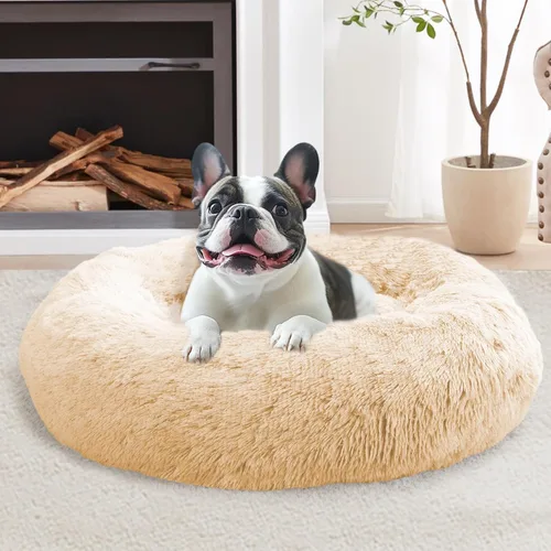 Miniatura 68 de JOLLYVOGUE Cama Calmante para Perros Pequeños - Cama para Perros Pequeños en Forma de Dona Lavable de 23 Pulgadas para Gatitos y Cachorros, Camas