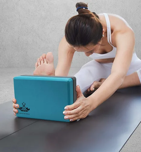 Miniatura 4 de Heathyoga Bloques de yoga con correa, bloque de yoga de espuma EVA de alta densidad y juego de correa de yoga para apoyar y mejorar posturas
