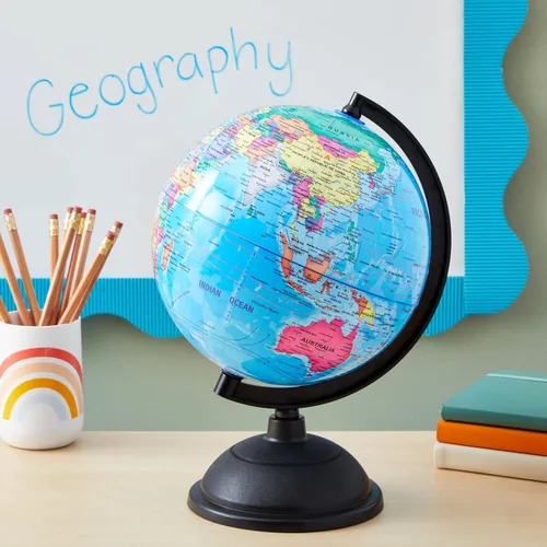 Miniatura 2 de Globo terráqueo con soporte – Globo terráqueo de escritorio para enseñanza, rotativo – perfecto para niños, estudiantes de geografía, profesores