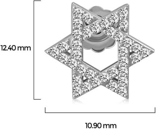 Miniatura 2 de Pendientes de plata de ley 925 con diseño de estrella judía de David