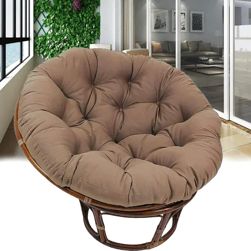 Miniatura 11 de Papasan - Cojines redondos para silla, cojines para asiento de nido de huevos, suave y grueso, impermeable, para muebles de interior y exterior