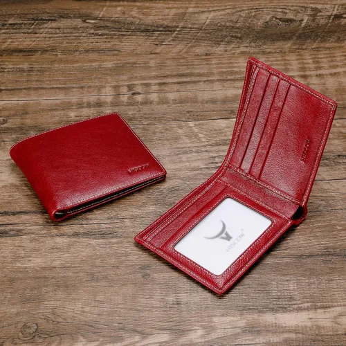 Miniatura 62 de HISCOW Billeteras plegables de cuero de grano completo para hombres, billetera minimalista delgada para hombre, regalos para papá, cumpleaños, día