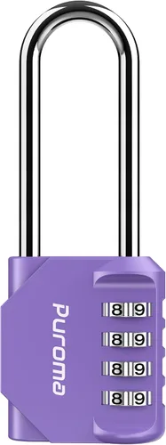 Miniatura 11 de Puroma – Candado de combinación con grillete de 2.5 pulgadas de largo, 4 dígitos, resistente al agua, para el gimnasio, la escuela, la cerca