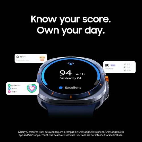 Miniatura 7 de Samsung Galaxy Watch Ultra (2025) - Reloj inteligente LTE de 1.850 in, carcasa de titanio, entrenamiento avanzado del sueño, entrenador de correr