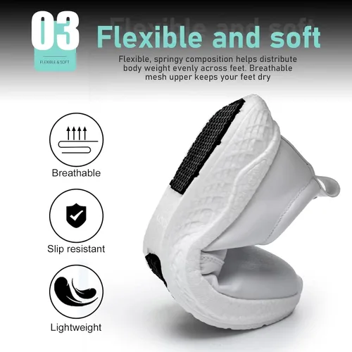 Miniatura 4 de LMQLZHYC Zapatos de trabajo antideslizantes para mujer, zapatos antideslizantes para servicio de alimentos, zapatos de enfermería