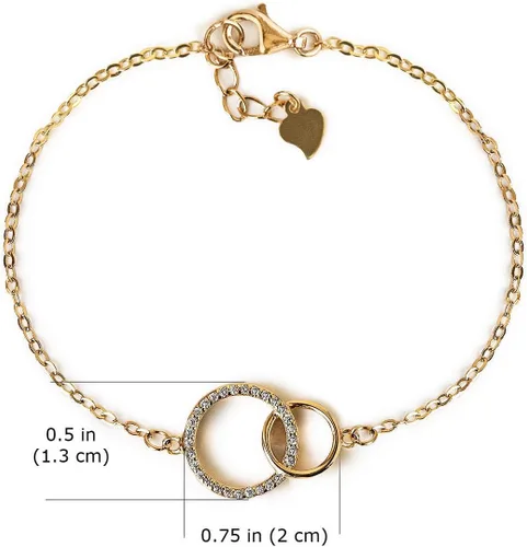 Miniatura 4 de A+O Regalos para mamá, regalo para madre e hija, collar de círculo entrelazado o pulsera