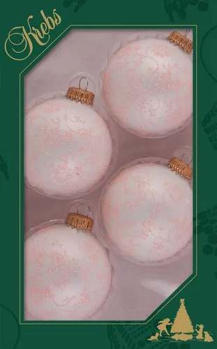 Miniatura 23 de Adornos de árbol de Navidad de vidrio - 67 mm/2.625" [4 piezas] Bolas decoradas de Adornos navideños sin costuras para colgar de Christmas by Krebs