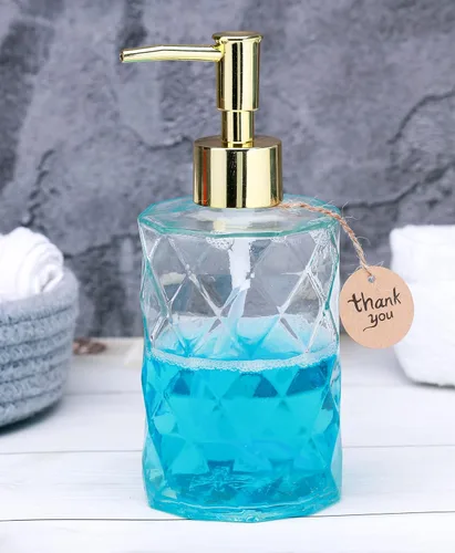 Miniatura 9 de Dispensador de jabón de vidrio de 12 onzas para cocina, dispensador de jabón de manos para baño con bomba a prueba de óxido, dispensador de loción