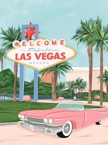 KTHOFCY Kits de pintura de diamantes DIY 5D para adultos y niños, paisaje del mundo (Las Vegas), bordado de taladro completo, punto de cruz,