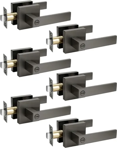 Miniatura 165 de KNOBWELL - Juego de cerradura con 1 picaporte resistente para puertas de una cara, ideal para puertas interiores reversibles, 0.93 libras