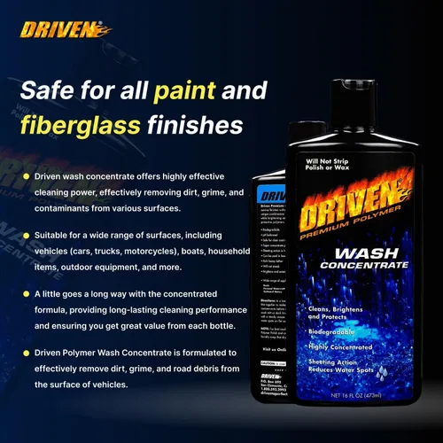 Miniatura 5 de DRIVEN Concentrado de lavado para acabados automotrices y marinos sin pelar el esmalte o la cera – Polímero premium – Limpia, ilumina y protege