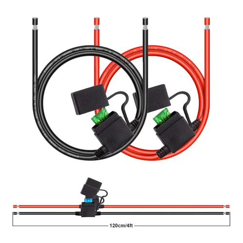 Miniatura 2 de Portafusibles de calibre 10 – Soporte de fusible de alambre resistente en línea de 10 AWG con fusibles de hoja ATC/ATO de 30 amperios