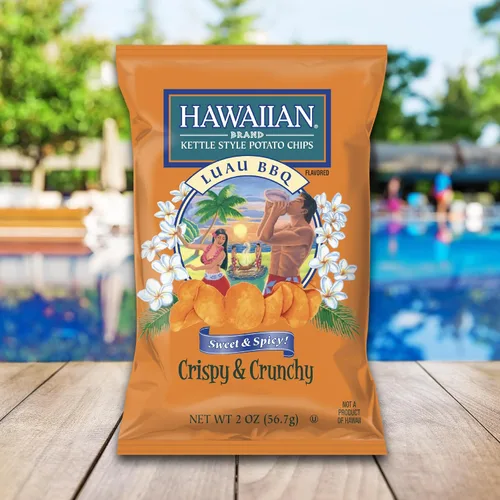 Miniatura 7 de Hawaiian Brand Kettle Style Papas Fritas Surf Pack, 18 Bolsas de Porción Individual (1 oz Cada Una) – Incluye Sabores Sweet Maui Onion, Luau BBQ