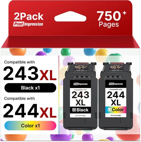 PG-243 - Cartuchos de tinta de color negro y CL-244 para cartuchos de tinta Canon 243 y 244 compatible con cartuchos de tinta de impresora Canon