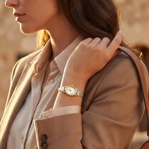 Miniatura 7 de Relojes pequeños de oro para mujer, reloj analógico de esfera fácil de leer, caja ovalada, banda de expansión de acero inoxidable, reloj impermeable
