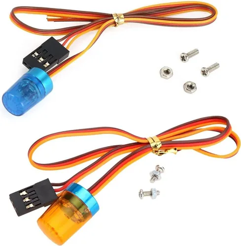 2 luces LED ultra brillantes de policía, lámpara estroboscópica de flash giratorio, 5 modos para 1/8 1/10 1/14 RC coche extinción de incendios
