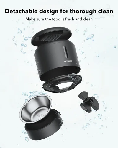 Miniatura 7 de PETLIBRO Comedero automático para gatos – Dispensador programable de alimentos para mascotas de 3 litros con almacenamiento hermético, control