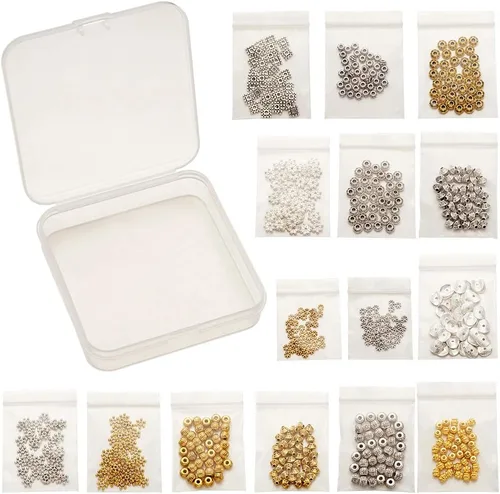 Miniatura 4 de Craftdady 600 cuentas espaciadoras tibetanas de 10 estilos, colores mezclados, aleación de metal, dijes para pulseras, collares, suministros