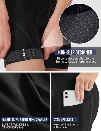 Miniatura 4 de IUGA Pantalones cortos de ciclismo acolchados para mujer, 4D, transpirables, con relleno, pantalones cortos de ciclismo de montaña con bolsillos