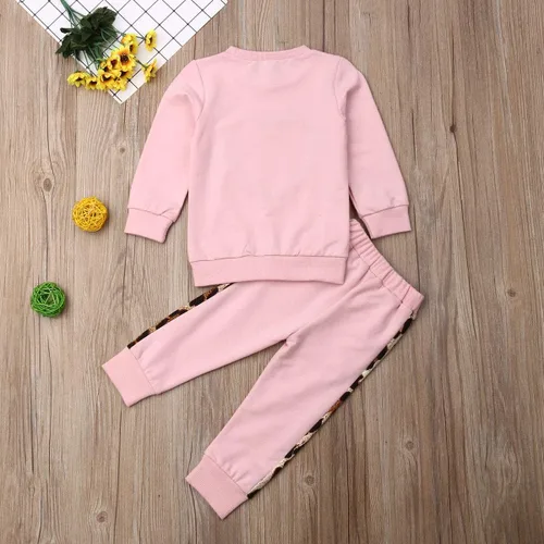 Miniatura 16 de GOOCHEER Conjunto de ropa de manga larga para niña pequeña, camisa y pantalones para niña, conjunto de ropa de primavera, otoño e invierno