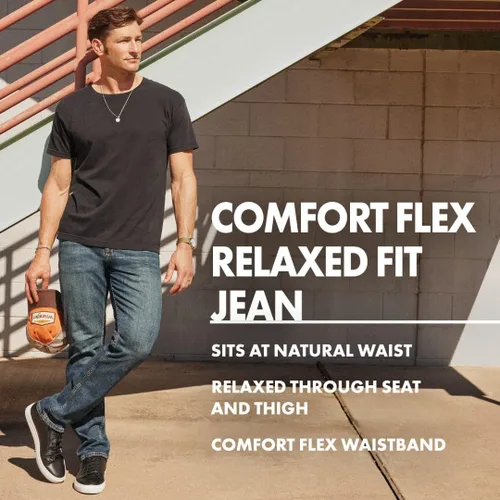 Miniatura 4 de Wrangler Authentics - Jeans para hombre de ajuste relajado y con cintura Comfort Flex