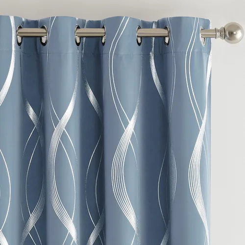 Miniatura 68 de NICETOWN Paneles de Cortinas Opacas para Dormitorio - Tratamiento de Ventanas con Aislamiento Térmico, Ojales Sólidos, Cortinas Opacas con Diseño