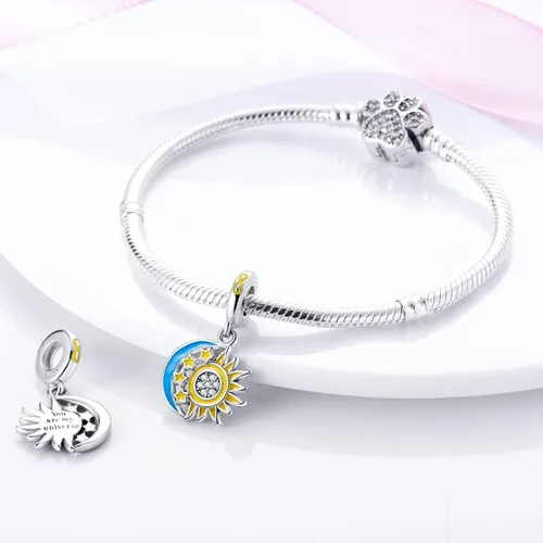 Miniatura 127 de MULA - Dijes de plata de ley 925 para pulseras y collares, colgantes de letras para la familia, cuentas de viaje en avión, dijes de árbol