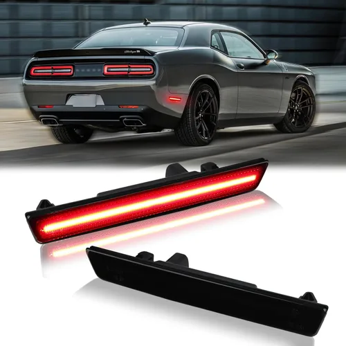 Miniatura 9 de Luces LED de señalización lateral blancas para parachoques, lámparas de señal de estacionamiento para 2015-2023 Dodge Challenger 4 piezas, lente