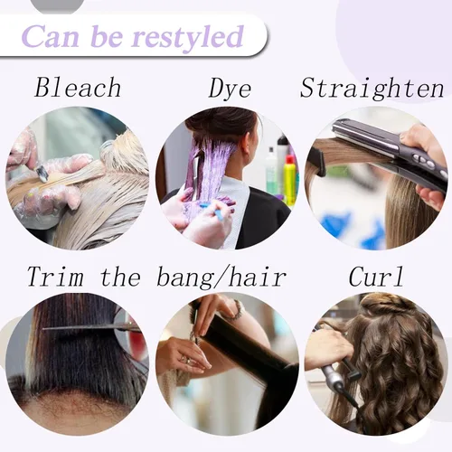 Miniatura 7 de Toppers para el cabello para mujeres con cabello delgado, base de seda real, clip en toppers con flequillo para pérdida de cabello, cabello gris, 10