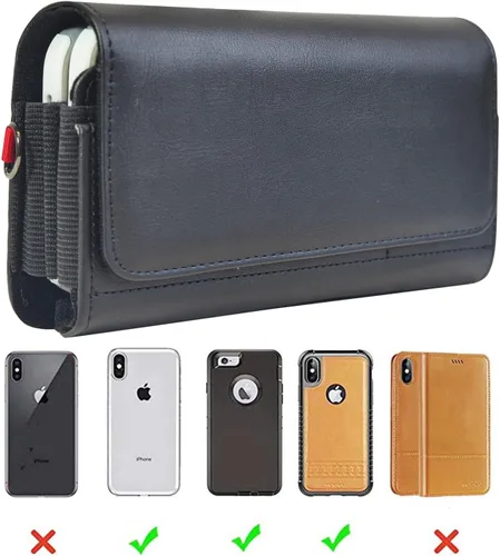Miniatura 7 de Funda de cuero para 2 fundas para teléfono celular con clip para cinturón para iPhone 16pro Max, 16 Plus, 15Pro Max, 15Plus, 14Pro Max, 14Plus