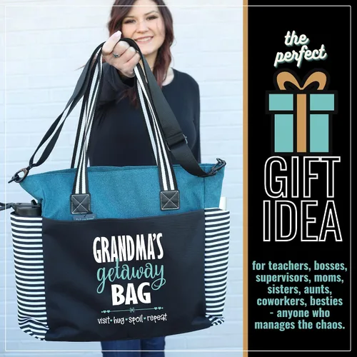 Miniatura 24 de Brooke & Jess Designs Bolso de mano para la abuela – Bolso de lona resistente con cremallera y bolsillo interior para la abuela para uso diario