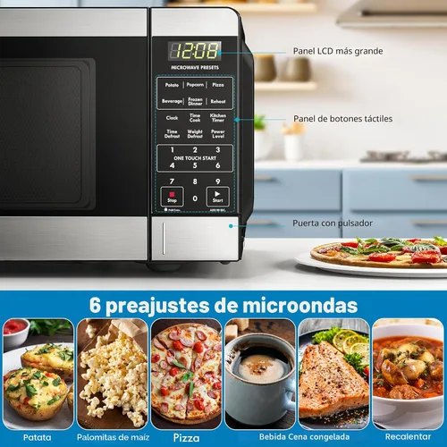 Miniatura 3 de Kenmore Horno microondas de mostrador, 6 menús preestablecidos automáticos, bloqueo para niños, funciones de descongelación y cocina rápida, 900