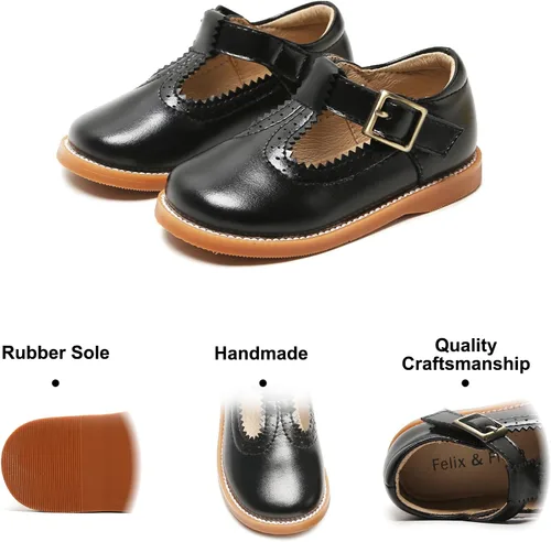 Miniatura 4 de Felix & Flora - Zapatos de vestir para niña pequeña, tipo Mary Jane, zapatos planos tipo ballet, para una Pascua florida, para fiesta, para niñas