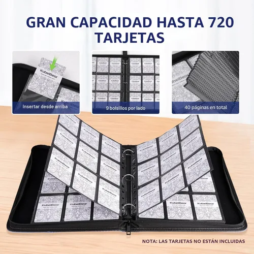 Miniatura 3 de Carpeta de tarjetas – Capacidad 720, tarjetero con cremallera para MTG, tarjetas deportivas y coleccionables – Almacenamiento sin ácidos, duradero
