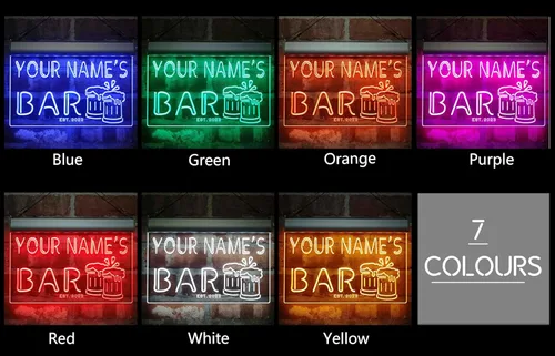 Miniatura 3 de ADVPRO Letrero de neón LED personalizado con texto en inglés «Your Name Est Year» (12 x 8.5 pulgadas) st4s32-w1-tm-b