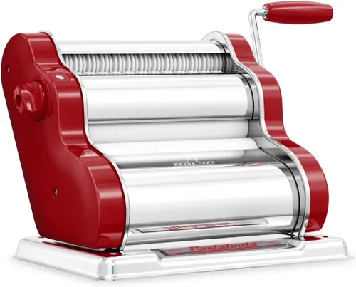 Miniatura 9 de PASTALINDA Máquina para hacer pasta Classic 200, rodillos de 7.9 in de ancho, 9 posiciones de grosor, 2 posiciones de corte, acero inoxidable