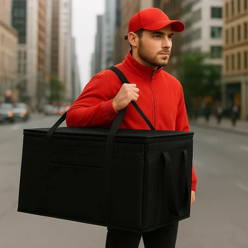 Miniatura 3 de musbus Bolsa térmica aislada para entrega de alimentos, mantiene la comida caliente, catering Therma para doordash, enfriadores de bolsas de Negro