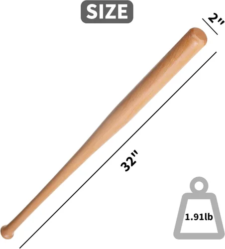 Miniatura 2 de Wooden Baseball Bats 34" 32" 30" 28" Full Size bate de beisbol Madera Solid Wood Baseball Bat for Adult Men Women Training Bat Softball Hitting