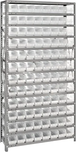 Miniatura 275 de Quantum QSBU-245BK Heavy Duty Shelving Unit with (7) Shelves and (24) QUS245 Black Bins for Garage Warehouse Storage Distribution 400 lb Load