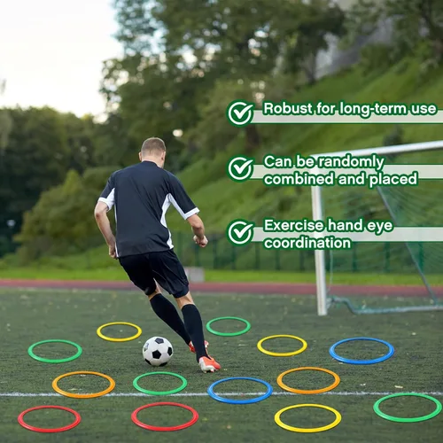 Miniatura 4 de Deekin Agility Rings Speed and Agility Training Rings Exercise Speed Circle Jumping Hoops for Training Toss Equipment Multi colorido