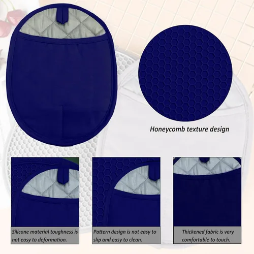 Miniatura 3 de Juego de 2 soportes de silicona para ollas con bolsillos, antideslizantes, acanalados, para cocinas, almohadillas calientes resistentes al calor