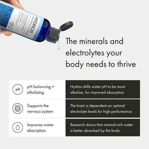 Miniatura 3 de Synchro - Gotas de minerales con electrolitos Hydros Trace, gotas de agua rica en minerales para agua con electrolitos, gotas de electrolitos