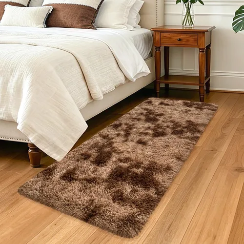 Miniatura 44 de Alfombras de pasillo beige de 2 x 6 pies para dormitorio, sala de estar, alfombra de felpa suave y esponjosa, alfombra de pasillo para pasillos